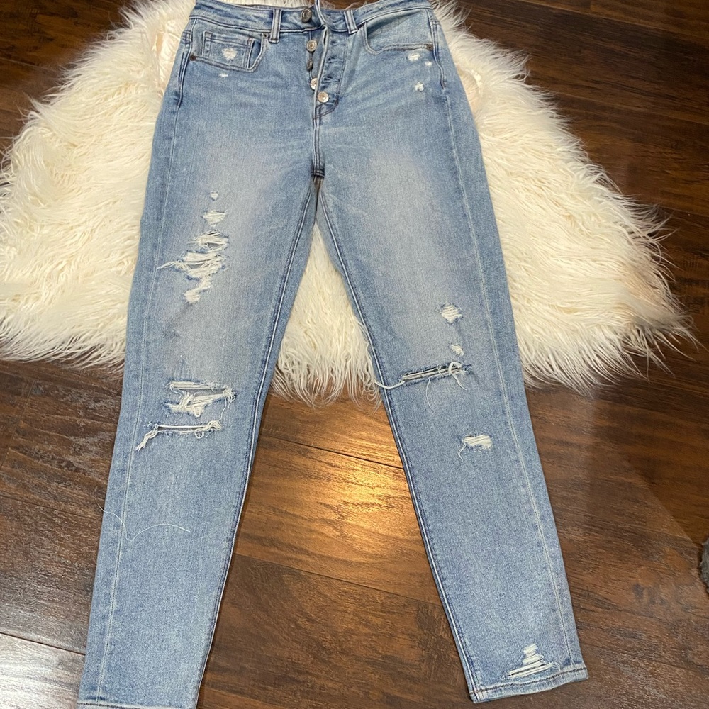 American Eagle Ae Stretch Button Fly Mom Jean - image 2
